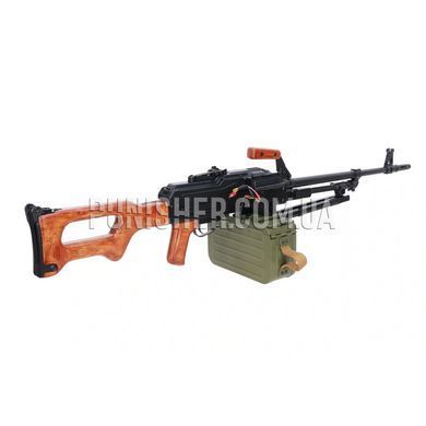 Пулемет тренировочный ПКМ страйкбольный Specna Arms A&K SA-PKM с деревянными вставками, Черный, ПКМ, AEG, Нет, 510