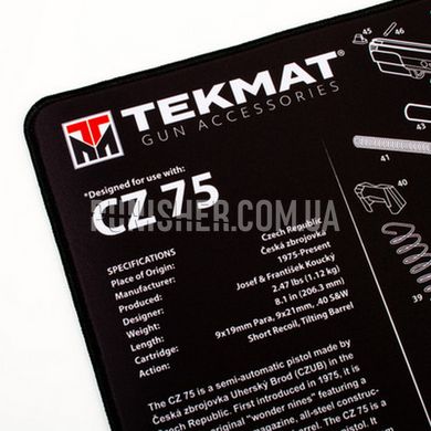 Коврик TekMat Ultra Premium 38 x 50 см с чертежом CZ-75 для чистки оружия, Черный, Коврик