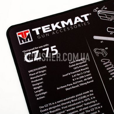 Коврик TekMat Ultra Premium 38 x 50 см с чертежом CZ-75 для чистки оружия, Черный