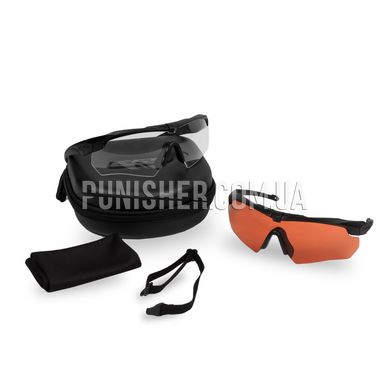 Балістичні окуляри ESS Crossbow Suppressor 2x, Чорний, Прозорий, Червоний, Окуляри