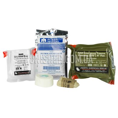 North American Rescue Individual Aid Kit, Clear, Bandage, Gauze for wound packing, Medical rolled gauze