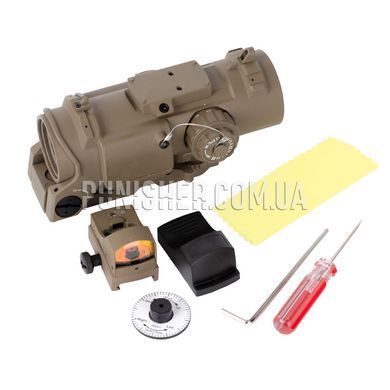 Оптичний приціл Theta Optics 4x32E Scope з мікроколіматором, Tan, Оптичний