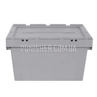 Plastic box with lid N6433 600x400x345 mm for storing equipment, Grey