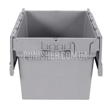 Plastic box with lid N6433 600x400x345 mm for storing equipment, Grey