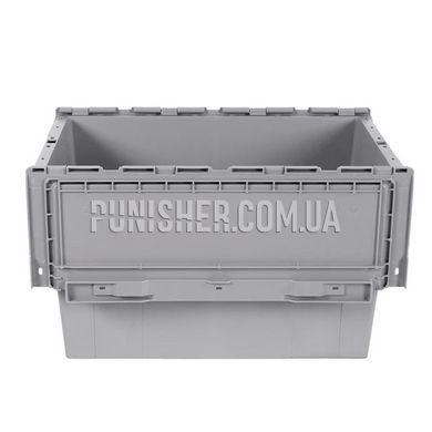 Plastic box with lid N6433 600x400x345 mm for storing equipment, Grey