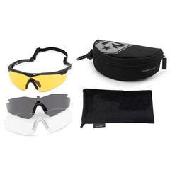 Комплект балістичних окулярів Revision Stingerhawk U.S. Military Kit Clear/Smoke/Yellow Lens, Чорний, Прозорий, Димчастий, Жовтий, Окуляри, Regular