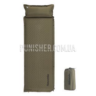 Коврик самонадувающийся Naturehike CNK2300DZ014 одноместный с подушкой, 30мм, Dark Olive, Коврик