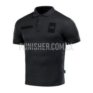 M-Tac Elite Tactical Coolmax Black Polo Shirt, Black, Small