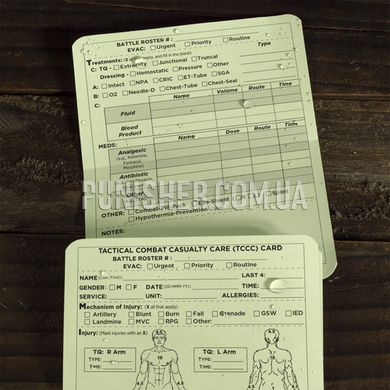 Rite in the Rain TCCC/MIST Tactical Combat Card, Green, Medical cards