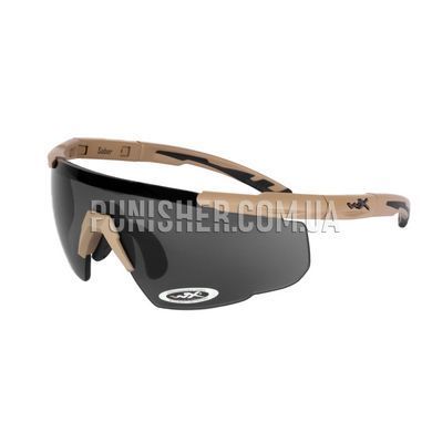 Wiley-X Saber Advanced Ballistic Safety Glasses Kit, Tan, Amber, Transparent, Smoky, Goggles