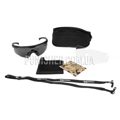 Wiley X PT-1 Ballistic Safety Glasses Kit, Black, Smoky, Goggles