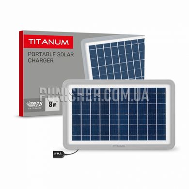 Портативний зарядний пристрій сонячна панель Titanum TSO-M508U 8W, Сірий