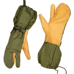 USGI Cold Weather Mitten Shells Trigger Finger Gloves, Olive, Medium