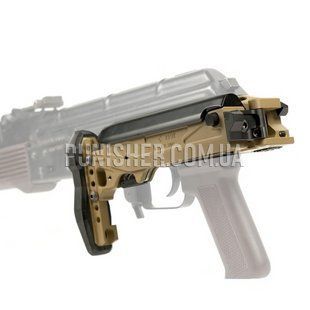 Складной левосторонний приклад КРУК CRC 5002/9037L для АКС/АКСУ (штифт 4,5 мм), Coyote Tan, Приклад, AKC-74, AKC-74У