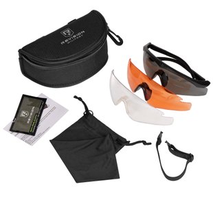 Комплект балістичних окулярів Revision Sawfly Max-Wrap Eyewear Deluxe Vermilion Kit, Чорний, Прозорий, Димчастий, Vermillion, Окуляри, Large