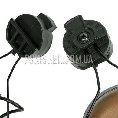 Earmor M32H Mark 3 MilPro Headset with ARC Helmet Rail Markdown, Coyote Brown, With adapters, 22, Single