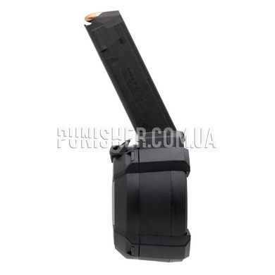 Барабанный магазин Magpul PMAG D-50 GL9 на 50 патронов для пистолетов Glock 9x19 мм Para, Черный, Магазин, Glock, 9mm