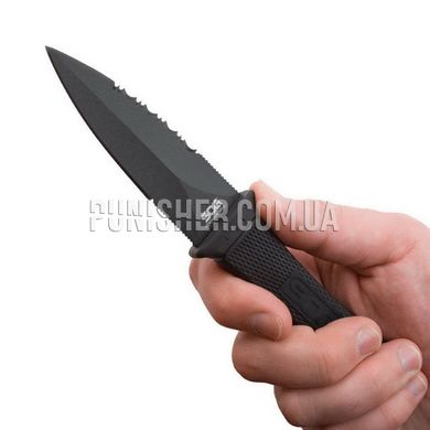 Нож SOG Mini Pentagon, Черный, Нож, С фиксированным лезвием, Гладкая, Серрейтор