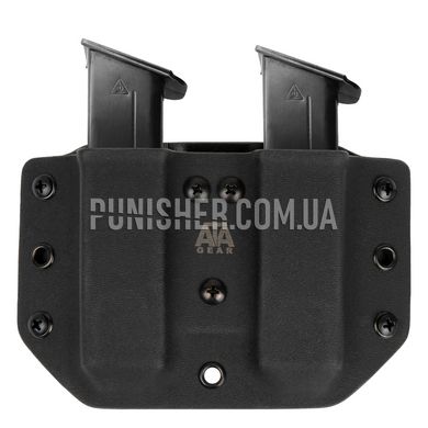 Паучер ATA Gear Double Pouch ver. 1 для магазина Форт-12, Черный, 2, Петля, Форт 12, На пояс, 9mm, Kydex