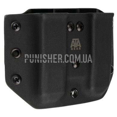 ATA Gear Double Pouch Ver.1 For Fort-12 Magazine, Black, 2, Belt loop, Fort 12, For belt, 9mm, Kydex