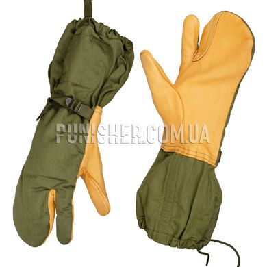 USGI Cold Weather Mitten Shells Trigger Finger Gloves, Olive, Medium