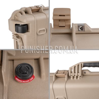 Збройовий кейс Pelican 1750 Protector Long Case з поропластом, Desert Tan, Поліпропілен, Так