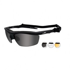 Wiley-X Guard Grey/Clear/Rust Matte Black Sunglasses, Black, Transparent, Smoky, Yellow, Goggles