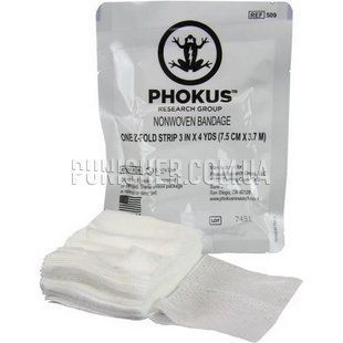 Бинт нетканый Z-сложенный Phokus Non-Woven Z-Fold Gauze, 7.5 см х 3.6 м, Белый, Бинт для тампонады, Бинт марлевый