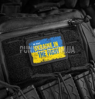 Нашивка M-Tac Ukraine in the Fight (80Х50 ММ), Жовто-блакитний, Oxford