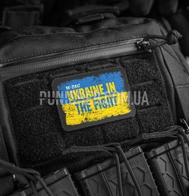 Нашивка M-Tac Ukraine in the Fight (80Х50 ММ), Жовто-блакитний, Oxford, Ні