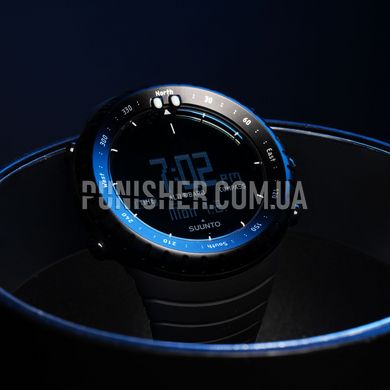 Suunto Core All Black Watch, Black, Altimeter, Barometer, Alarm, Depth gauge, Date, Month, Year, Calendar, Sunrise / sunset time, Second time zone, Compass, Tachymeter, Thermometer, Storm advance, Tactical watch