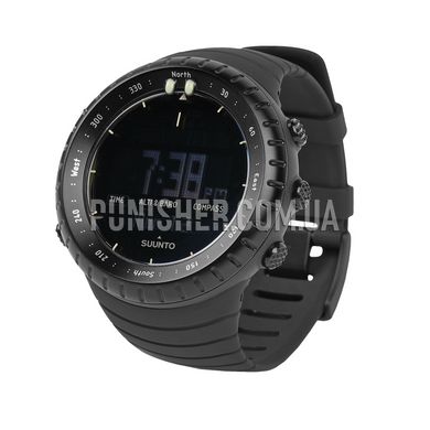 Suunto Core All Black Watch, Black, Altimeter, Barometer, Alarm, Depth gauge, Date, Month, Year, Calendar, Sunrise / sunset time, Second time zone, Compass, Tachymeter, Thermometer, Storm advance, Tactical watch