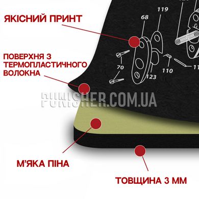 Килимок TekMat Ultra 20 для чищення пістолетів Glock 42-43, Чорний, Килимок