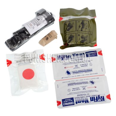 NAR M-FAK Mini First Aid Resupply Kit, Clear, Gauze for wound packing, Elastic bandage, Occlusive dressing, Turnstile