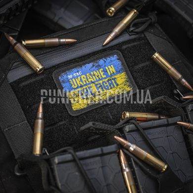 M-Tac Ukraine in the Fight (80X50 MM) Patch, Yellow/Blue, Oxford