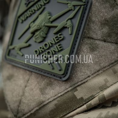 M-Tac Drones Zone PVC Patch, Olive, PVC, No