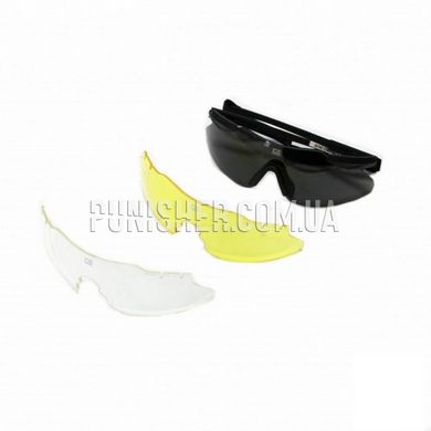 ESS ICE NARO 3LS Kit, Black, Transparent, Smoky, Yellow, Goggles