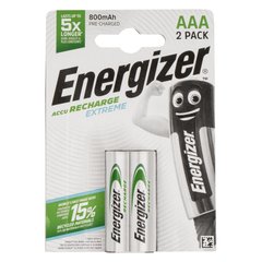 Акумулятор Energizer Recharge Extreme AAA 800 mAh 2 шт, Сірий, AAA