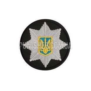 Police Badge with Velcro Round 6 cm (Type 2), Black, Police