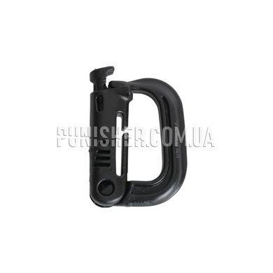ITW Nexus Grimloc Plastic Carabiner D-shaped, Black, Plastic