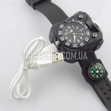Часы Besta FlashLight Watch с компасом и фонариком, Черный, Фонарик, Компас, Тактические часы