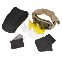 Комплект захисної маски Revision Desert Locust Deluxe з жовтою лінзою, Tan, Прозорий, Димчастий, Жовтий, Маска