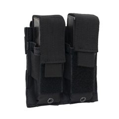 Rothco MOLLE Double Pistol Mag Pouch, Black, 2, Molle, Glock, Beretta, ПМ, For plate carrier, 9mm, Cordura