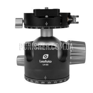 Leofoto LH-55PCL Tripod Ball Head with PCL-70 Panoramic Clamp (Arca-Swiss), Black, Ball head