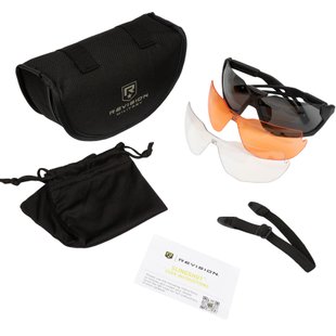 Revision SlingShot Sunglasses 3 Lens Kit (Clear/Smoke/Vermillion), Black, Transparent, Smoky, Vermillion, Goggles