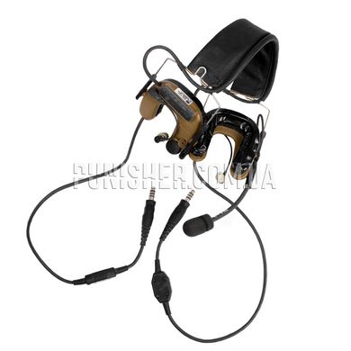 3M Peltor Comtac IV Dual Comm Headset (Used), Coyote Brown, Headband, 21, Comtac IV, 2xAAA, Dual