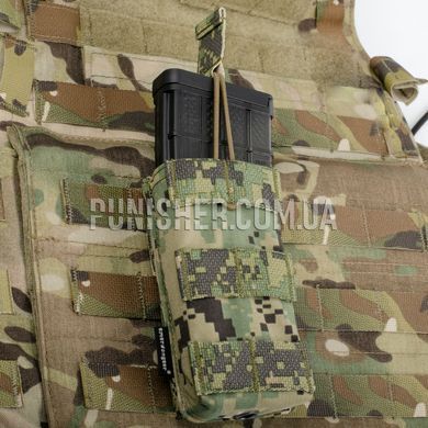 Магазинный подсумок Emerson Modular Open Top Single, AOR2, 1, Molle, AR15/М4, M16, HK416, Для плитоноски, .223, 5.56, Cordura 500D