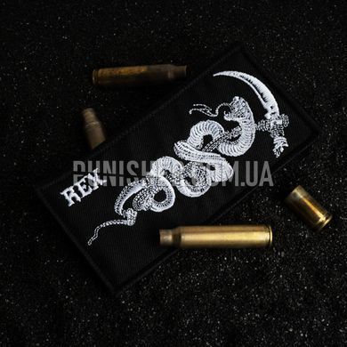 Rex Rerpentis Patch, White/Black, Textile, No