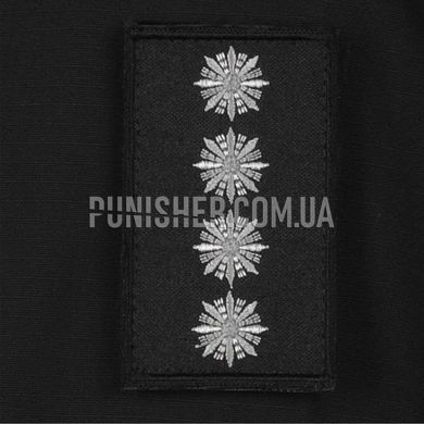Shoulder-strap Police Captain (pair) with Velcro 8х5cm, Black, Police, Captain