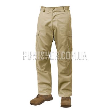 Тактические брюки Rothco Relaxed Fit Zipper Fly BDU Pants Khaki, Khaki, X-Large Regular